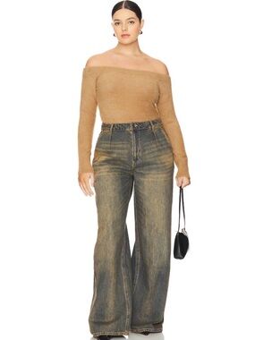 Good American Plush Off Shoulder Top